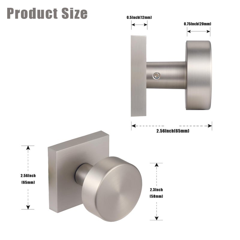 newliplace 2 Pack Dummy Door Knobs Interior Brushed Nickel Dummy Door Knob for Closet and Double Doors, One-Sided Dummy Door Handles Satin Nickel - Image 4